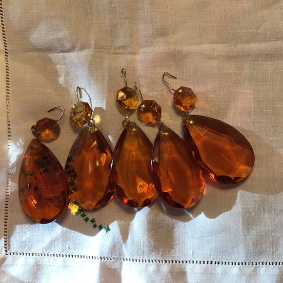 🌟🤩VINTAGE SMOKEY TOPAZ COLOURED CRYSTAL’S 🍁AMAZING LIGHT CATCHERS ~ CRYSTALS - Picture 2 of 16